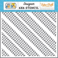   Echo Park Little Builder Work Hard Tracks Stencil 6" (15 cm) Designer Stencil (1 db)
