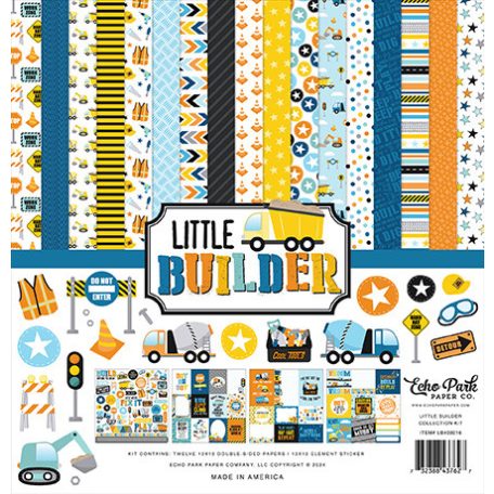 Echo Park Little Builder Scrapbook papírkészlet 12" (30 cm) Collection Kit (1 csomag)