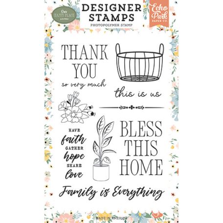 Echo Park Our Happy Place Share Love Szilikonbélyegző Clear Stamps (1 db)
