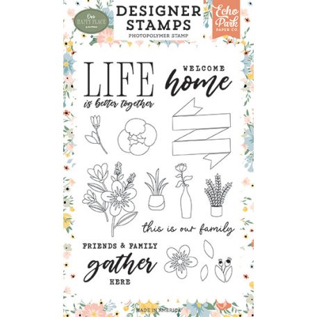 Echo Park Our Happy Place Better Together Banner Szilikonbélyegző Clear Stamps (1 db)