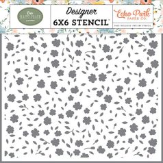   Echo Park Our Happy Place Family Forever Floral Stencil 6" (15 cm) Designer Stencil (1 db)