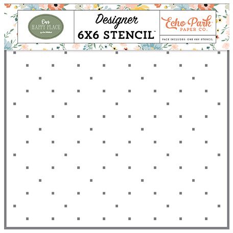 Echo Park Our Happy Place Square Diamonds Stencil 6" (15 cm) Designer Stencil (1 db)
