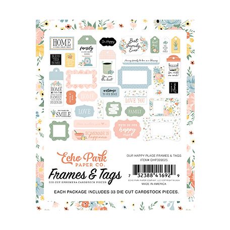 Echo Park Our Happy Place Kivágatok Frames & Tags (1 csomag)