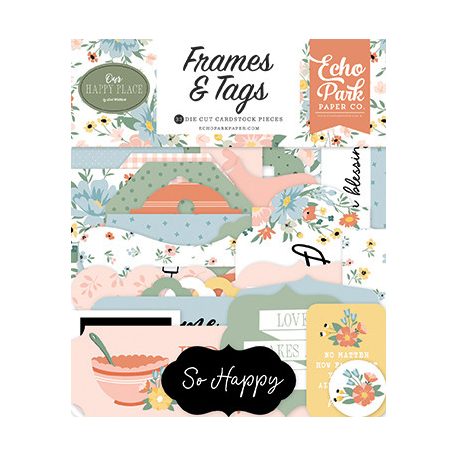 Echo Park Our Happy Place Kivágatok Frames & Tags (1 csomag)