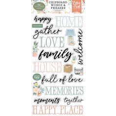   Echo Park Our Happy Place Chipboard 6"X12" Chipboard Phrases (1 ív)