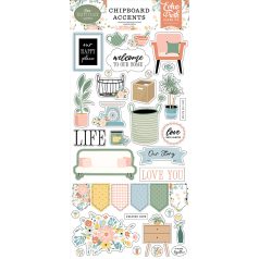   Echo Park Our Happy Place Chipboard 6"X12" Chipboard Accents (1 ív)