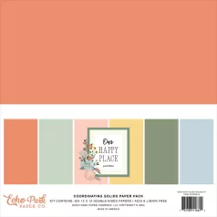   Echo Park Our Happy Place Papírkészlet 12" (30 cm) Coordinating Solids Paper Pack (6 lap)