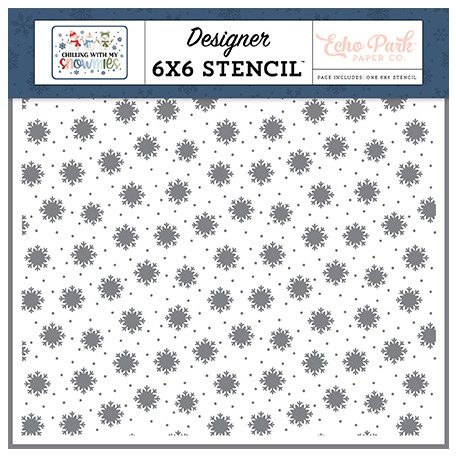 Echo Park Chilling With My Snowmies Snowy Winter Days Stencil 6" (15 cm) Designer Stencil (1 db)