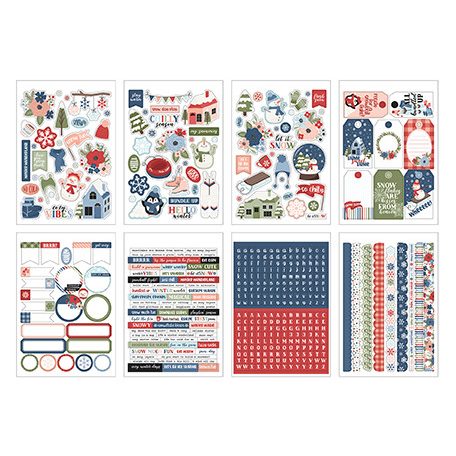 Echo Park Chilling With My Snowmies Matrica készlet Sticker Book (16 ív)