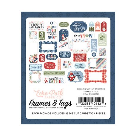 Echo Park Chilling With My Snowmies Kivágatok Frames & Tags (1 csomag)