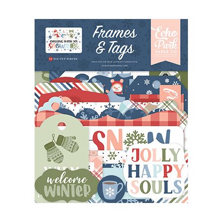 Echo Park Chilling With My Snowmies Kivágatok Frames & Tags (1 csomag)