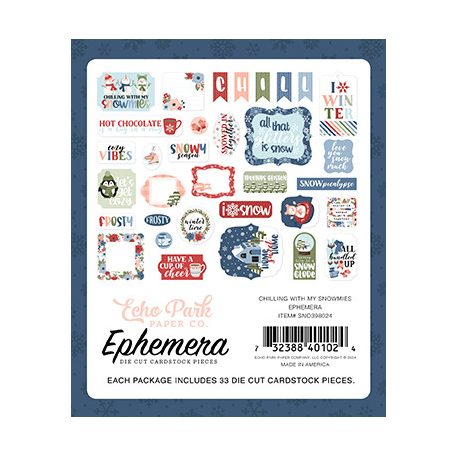 Echo Park Chilling With My Snowmies Kivágatok Ephemera (1 csomag)