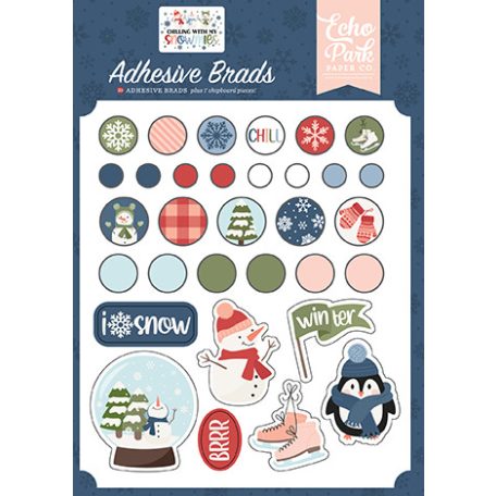 Echo Park Chilling With My Snowmies Díszítőelem Adhesive Brads (1 csomag)