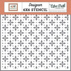   Echo Park Family Geometric Flower Stencil 6" (15 cm) Designer Stencil (1 db)