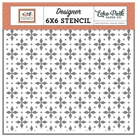 Echo Park Family Geometric Flower Stencil 6" (15 cm) Designer Stencil (1 db)