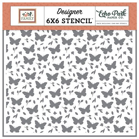 Echo Park Family Butterflies And Stems Stencil 6" (15 cm) Designer Stencil (1 db)