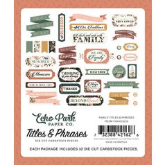 Echo Park Family Kivágatok Titles & Phrases (1 csomag)