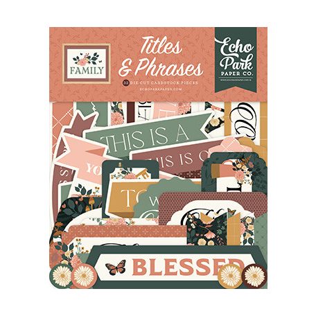 Echo Park Family Kivágatok Titles & Phrases (1 csomag)