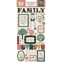  Echo Park Family Chipboard 6"X12" Chipboard Accents (1 ív)