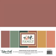   Echo Park Family Papírkészlet 12" (30 cm) Coordinating Solids Paper Pack (6 lap)
