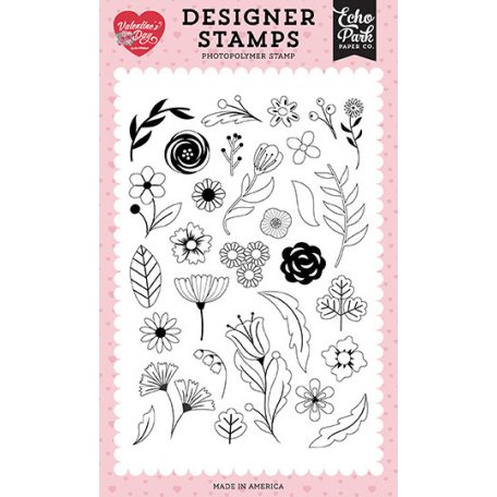 Echo Park Valentine's Day Plant Love Florals Szilikonbélyegző Clear Stamps (1 db)