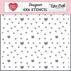   Echo Park Valentine's Day Growing Love Hearts Stencil 6" (15 cm) Designer Stencil (1 db)