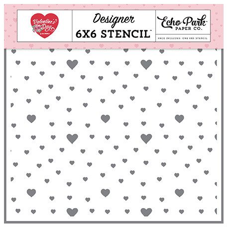 Echo Park Valentine's Day Growing Love Hearts Stencil 6" (15 cm) Designer Stencil (1 db)