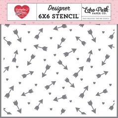   Echo Park Valentine's Day Love Arrows Stencil 6" (15 cm) Designer Stencil (1 db)