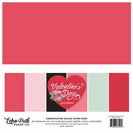 Echo Park Valentine's Day Papírkészlet 12" (30 cm) Coordinating Solids Paper Pack (6 lap)
