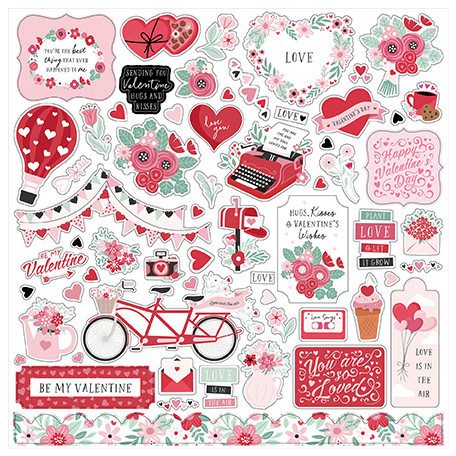 Echo Park Valentine's Day Matrica 12" (30 cm) Cardstock Stickers (1 ív)