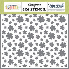   Echo Park Blossoms And Bees Spring Fever Floral Stencil 6" (15 cm) Designer Stencil (1 db)