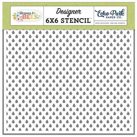 Echo Park Blossoms And Bees Raindrop Sky Stencil 6" (15 cm) Designer Stencil (1 db)