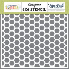   Echo Park Blossoms And Bees Happy Hexagons Stencil 6" (15 cm) Designer Stencil (1 db)