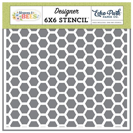 Echo Park Blossoms And Bees Happy Hexagons Stencil 6" (15 cm) Designer Stencil (1 db)
