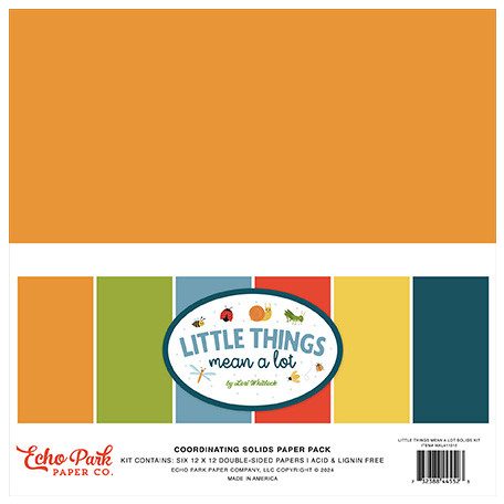 Echo Park Little Things Mean A Lot Papírkészlet 12" (30 cm) Coordinating Solids Paper Pack (6 lap)