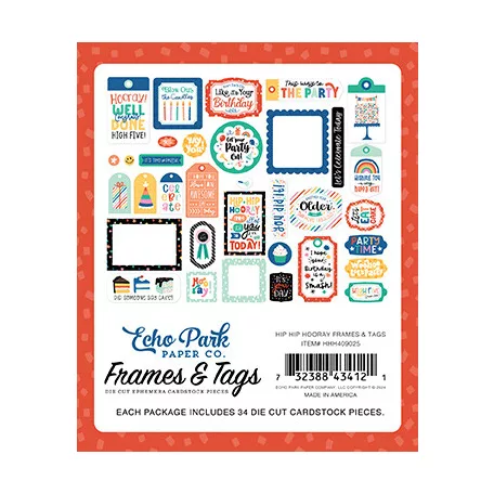 Echo Park Hip Hip Hooray Kivágatok Frames & Tags (1 csomag)