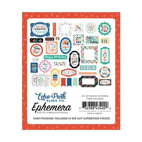 Echo Park Hip Hip Hooray Kivágatok Ephemera (1 csomag)