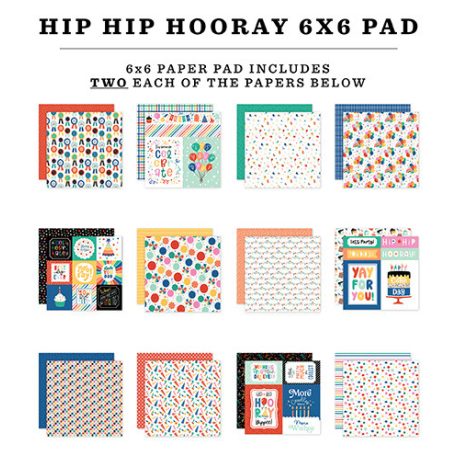 Echo Park Hip Hip Hooray Scrapbook papírkészlet 6" (15 cm) Paper Pack (24 lap)