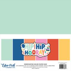   Echo Park Hip Hip Hooray Papírkészlet 12" (30 cm) Coordinating Solids Paper Pack (6 lap)