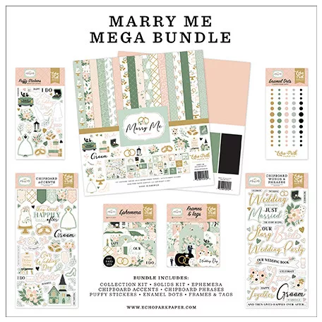 Echo Park Marry Me Scrapbook alkotócsomag 12" (30 cm) Mega Bundle (1 csomag)