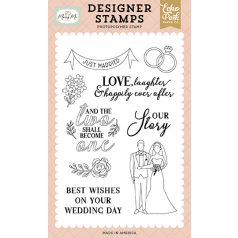   Echo Park Marry Me Just Married Banner Szilikonbélyegző Clear Stamps (1 db)