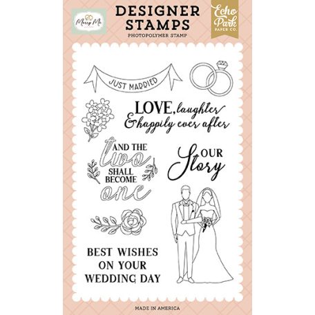 Echo Park Marry Me Just Married Banner Szilikonbélyegző Clear Stamps (1 db)