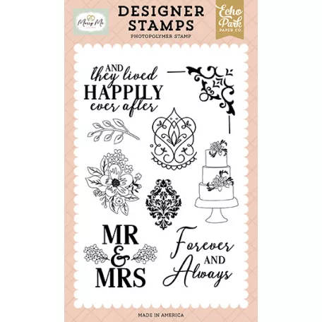 Echo Park Marry Me Wedding Damasks Szilikonbélyegző Clear Stamps (1 db)