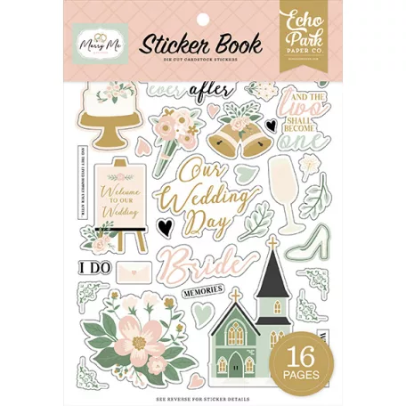 Echo Park Marry Me Matrica készlet Sticker Book (16 ív)