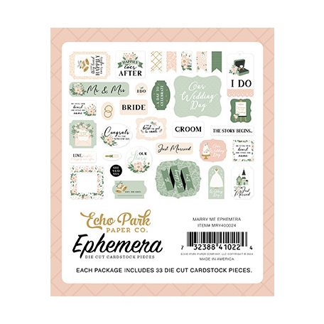 Echo Park Marry Me Kivágatok Ephemera (1 csomag)
