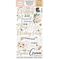   Echo Park Marry Me Chipboard 6"X12" Chipboard Phrases (1 ív)