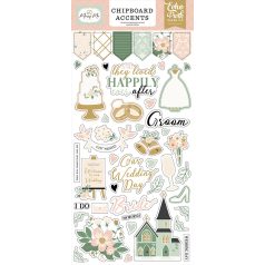   Echo Park Marry Me Chipboard 6"X12" Chipboard Accents (1 ív)