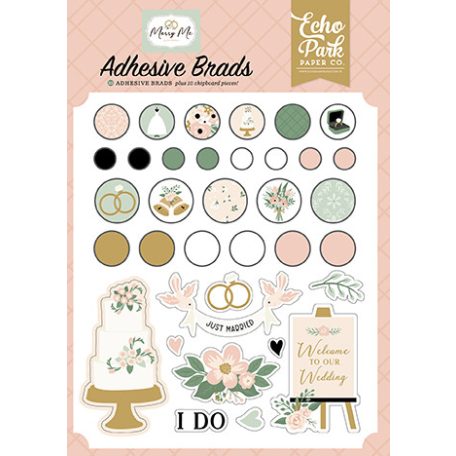 Echo Park Marry Me Díszítőelem Adhesive Brads (1 csomag)