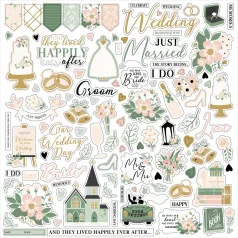   Echo Park Marry Me Matrica 12" (30 cm) Cardstock Stickers (1 ív)