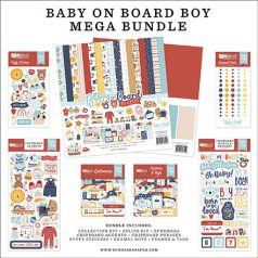   Echo Park Baby On Board - Boy Scrapbook alkotócsomag 12" (30 cm) Mega Bundle (1 csomag)